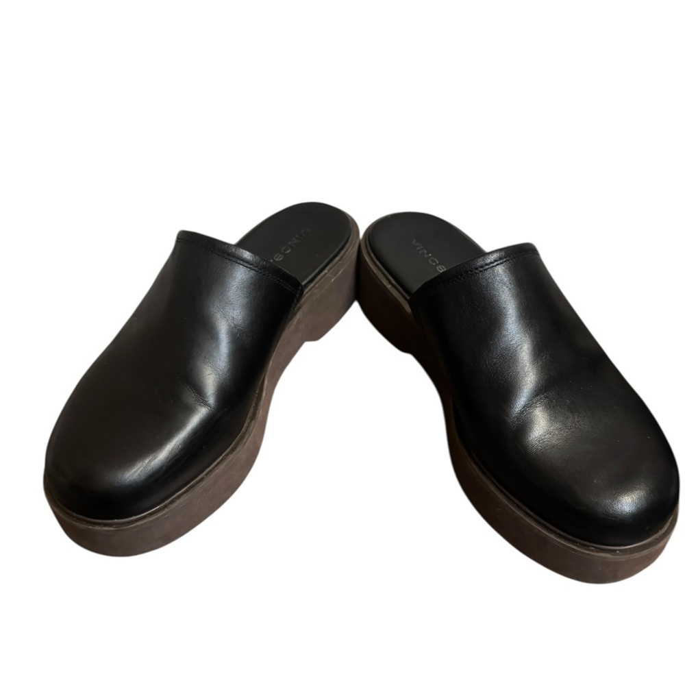 VINCE ANTON Black Leather Platform Mules Women’s SZ 8.5 - Picture 9 of 17